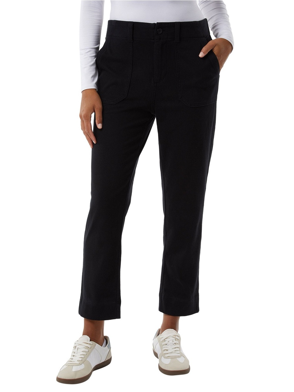 32 Degrees Black Stretch Twill Ankle Length Cropped Pant
